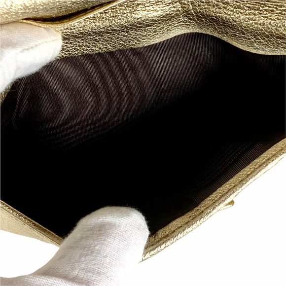 YSL Vintage Gold Leather Wallet - Picture 9 of 11